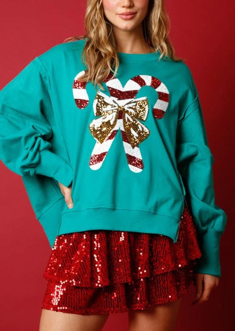 Women's Candy Cane Sweatshirt