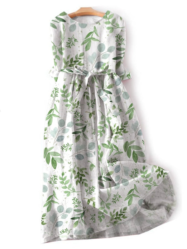 Robe tendance à imprimé feuilles aquarelle 