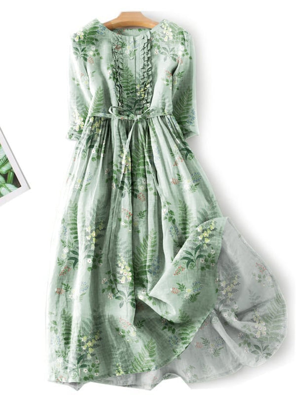 Robe élégante et élégante à imprimé floral artistique 