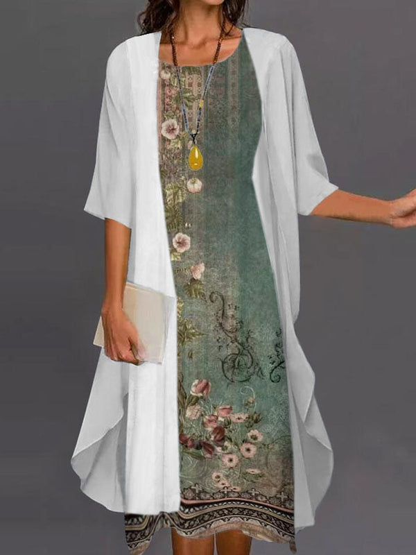 Robe deux pièces à imprimé tendance 