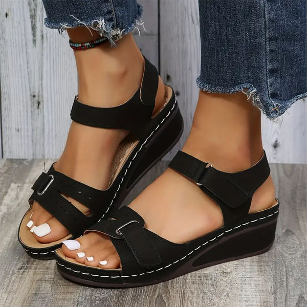 LOOP ANKLE STRAP WEDGE SPORT SANDALS